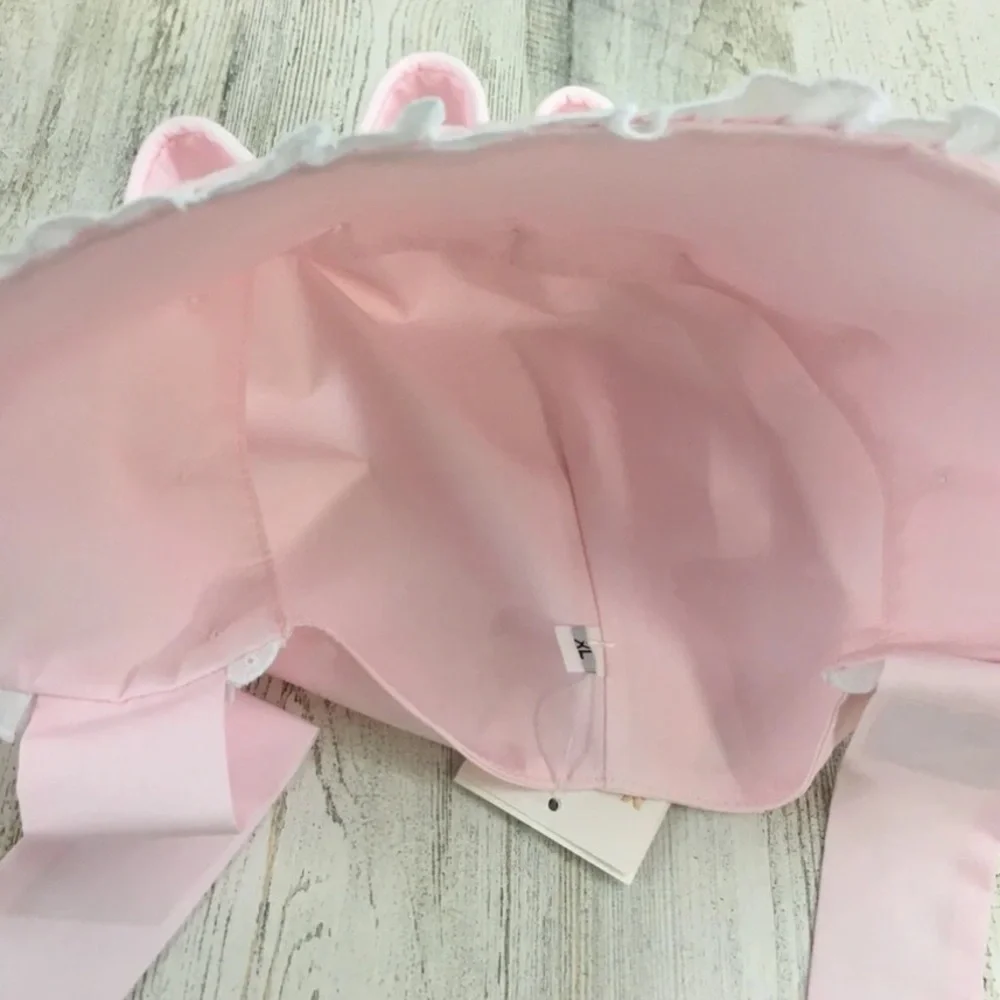 The Beaufort Bonnet Company Bellefaire Bonnet in Palm Beach Pink Eyelet XL 3-4T